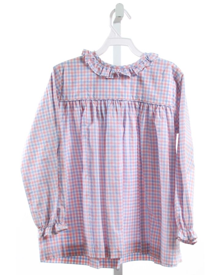 MARY & GRACE  MULTI-COLOR  GINGHAM  SHIRT-LS WITH RUFFLE
