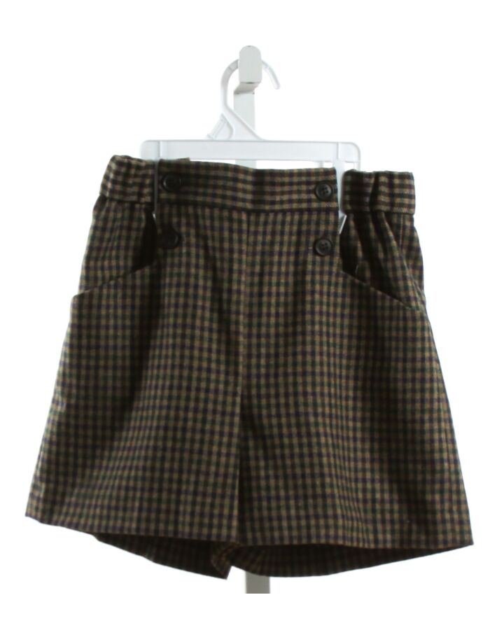 BONPOINT  BROWN  GINGHAM  SHORTS