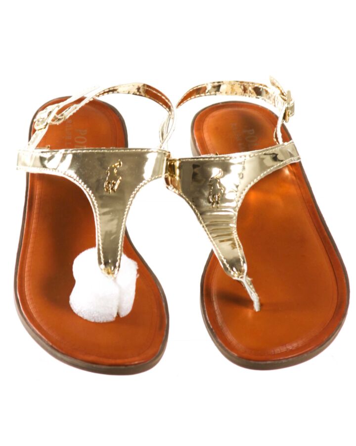 POLO BY RALPH LAUREN GOLD SANDALS  *NWT SIZE CHILD 3