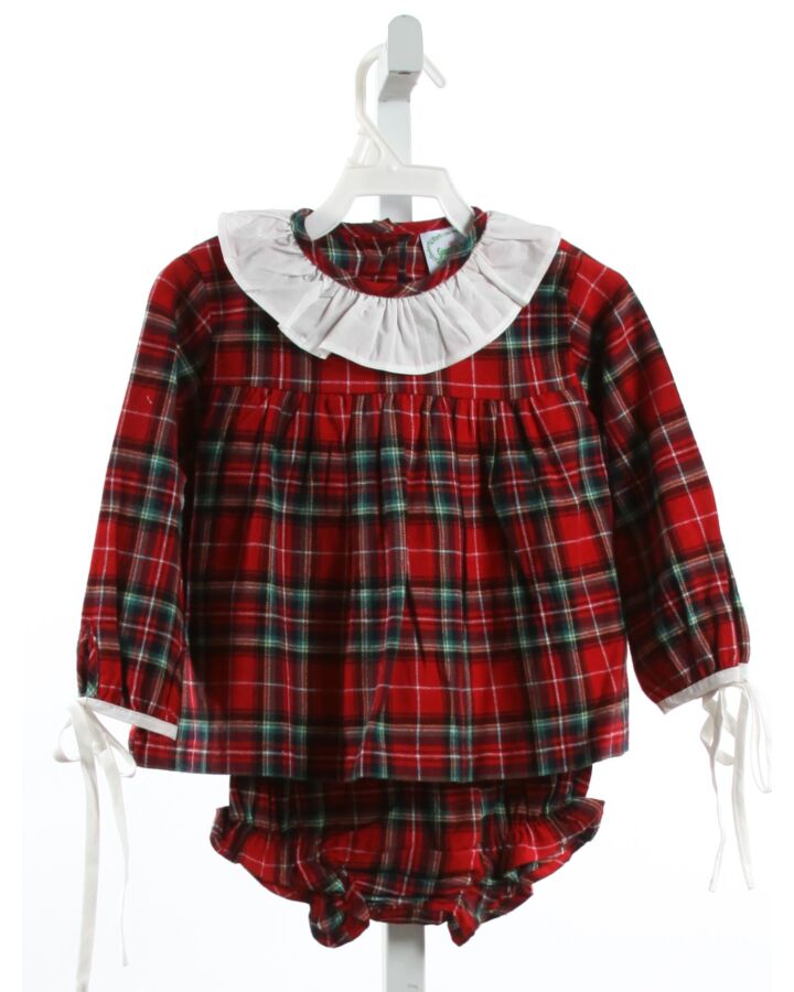 GRACE & JAMES  RED  PLAID  2-PIECE OUTFIT WITH RUFFLE