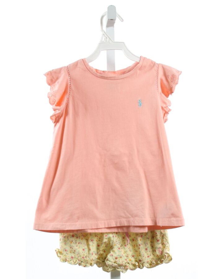 POLO BY RALPH LAUREN  PINK  FLORAL  2-PIECE OUTFIT WITH EYELET TRIM