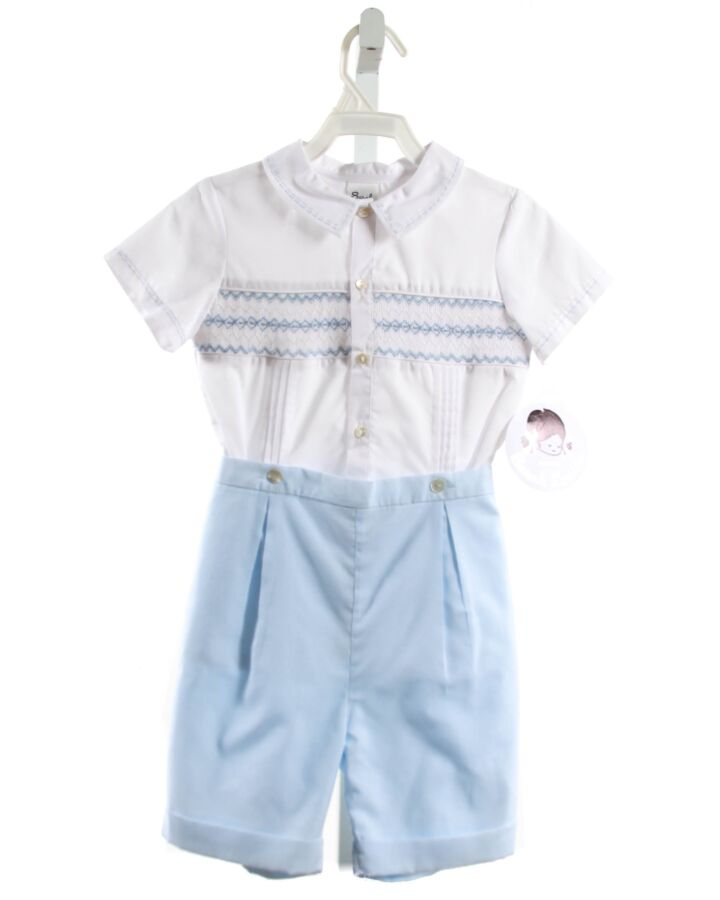 SARAH LOUISE  LT BLUE   SMOCKED 2-PIECE OUTFIT