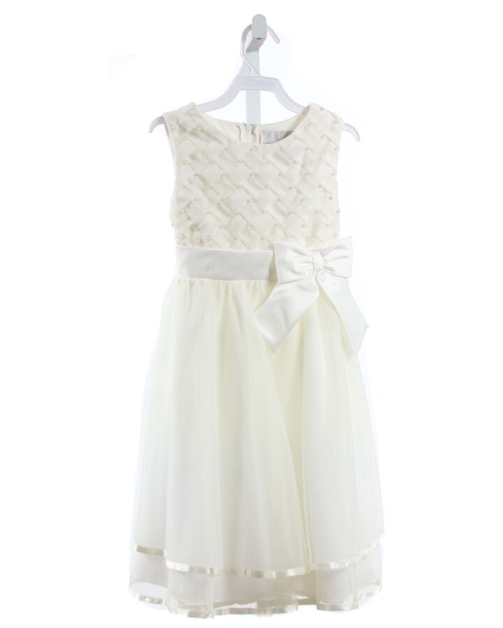 RARE EDITIONS  WHITE TULLE   PARTY DRESS WITH BOW