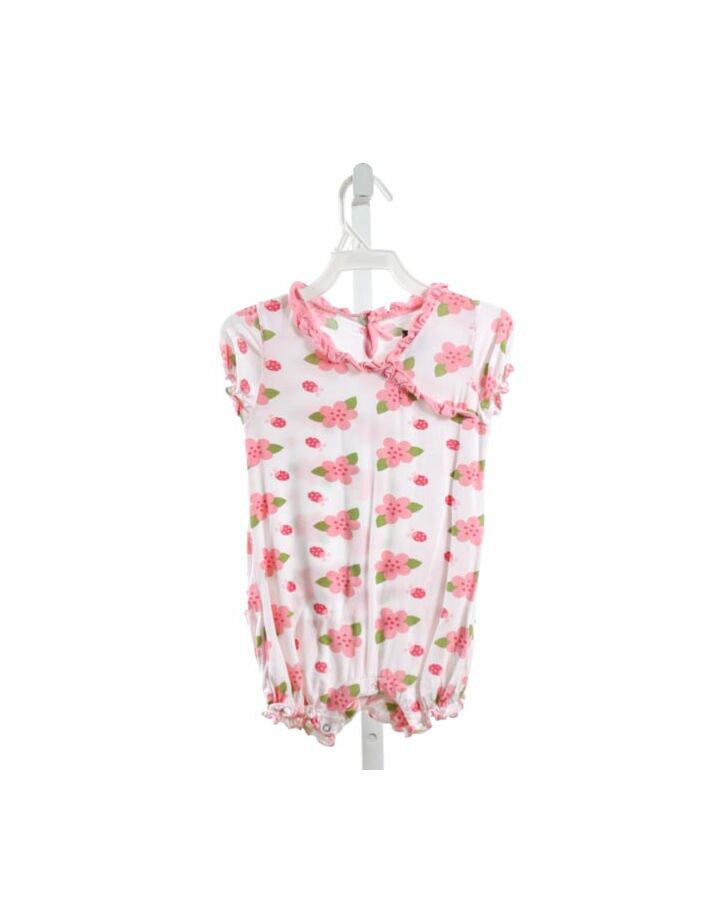 KICKEE PANTS  PINK  FLORAL  KNIT ROMPER WITH RUFFLE