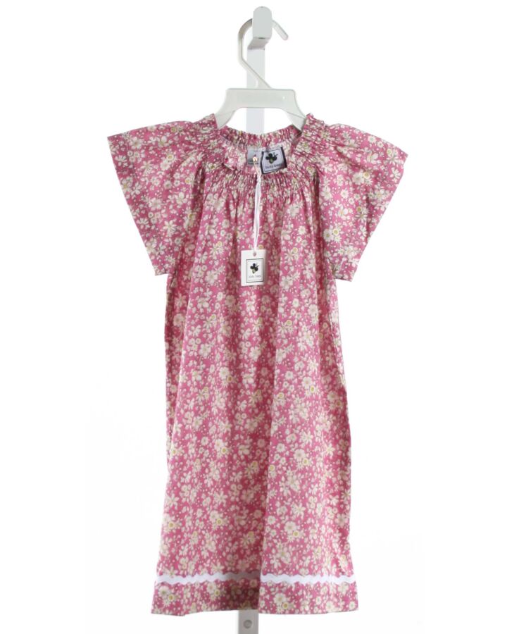BUSY BEES  PINK  FLORAL  DRESS WITH RIC RAC