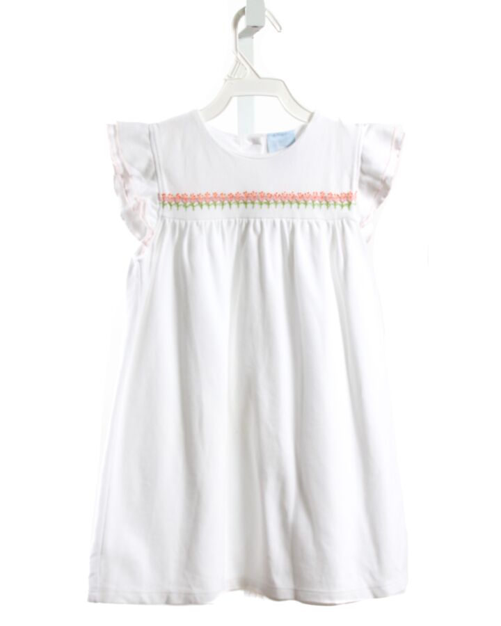 BELLA BLISS  WHITE PIQUE FLORAL EMBROIDERED KNIT DRESS