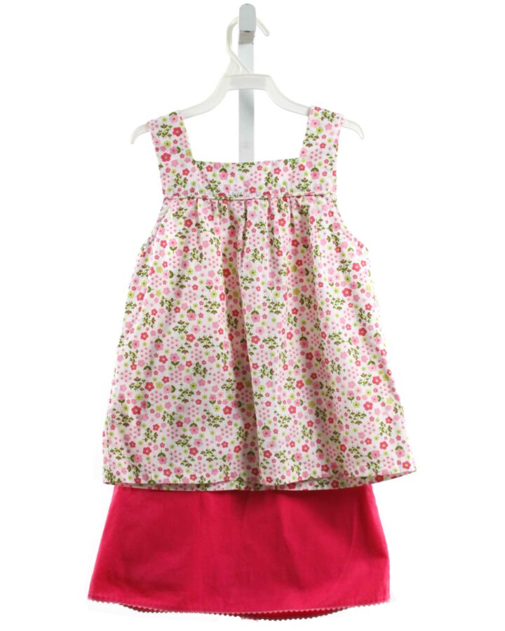 KATE & LIBBY  PINK CORDUROY FLORAL  2-PIECE OUTFIT WITH RIC RAC