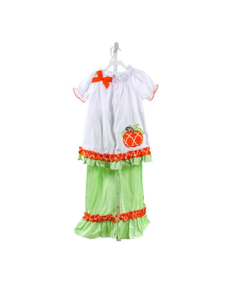 SMOCKED OR NOT  MULTI-COLOR  APPLIQUED 2-PIECE OUTFIT WITH RUFFLE