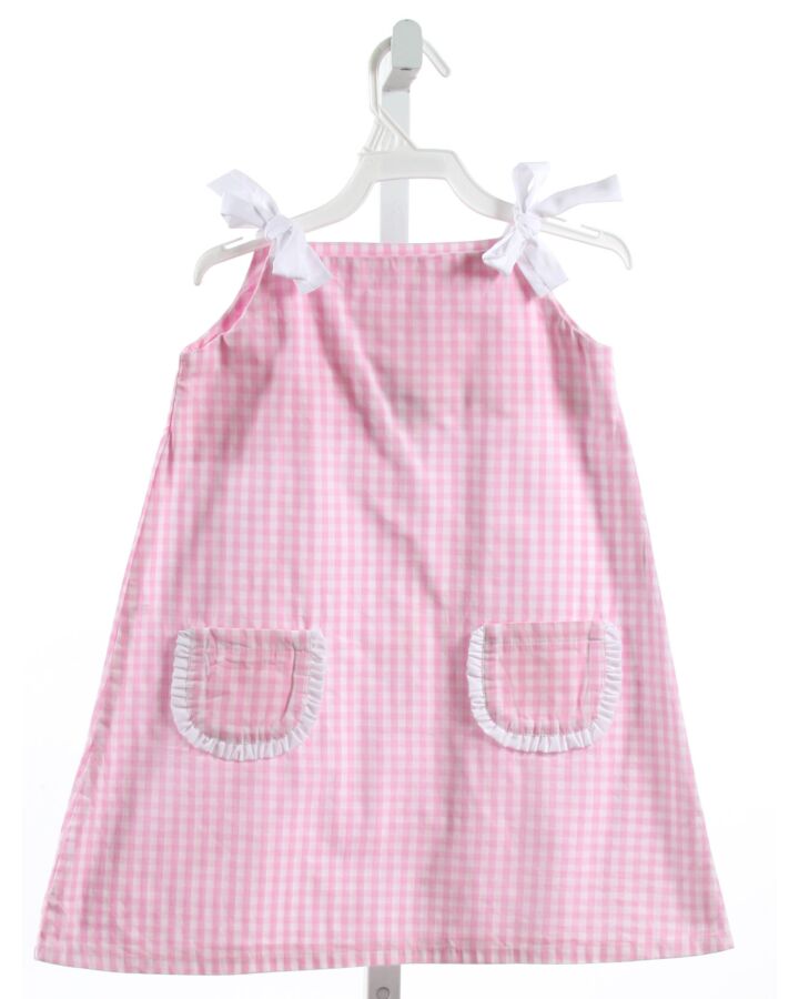 RED BEANS  PINK  GINGHAM  DRESS