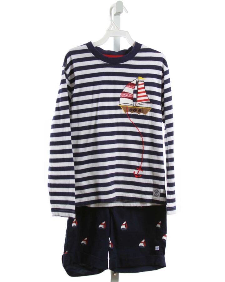 SOPHIE AND SAM  NAVY  STRIPED PRINTED DESIGN 2-PIECE OUTFIT 