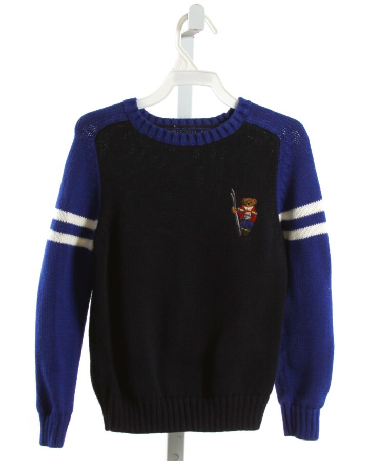 POLO BY RALPH LAUREN  NAVY   EMBROIDERED SWEATER