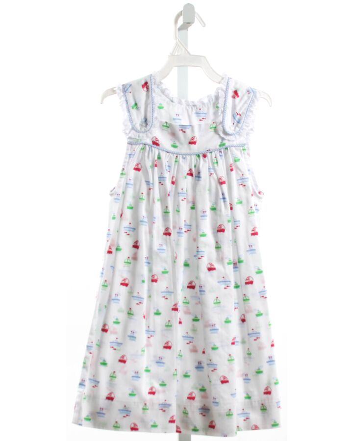 NO TAG  MULTI-COLOR  PRINT  DRESS WITH EYELET TRIM