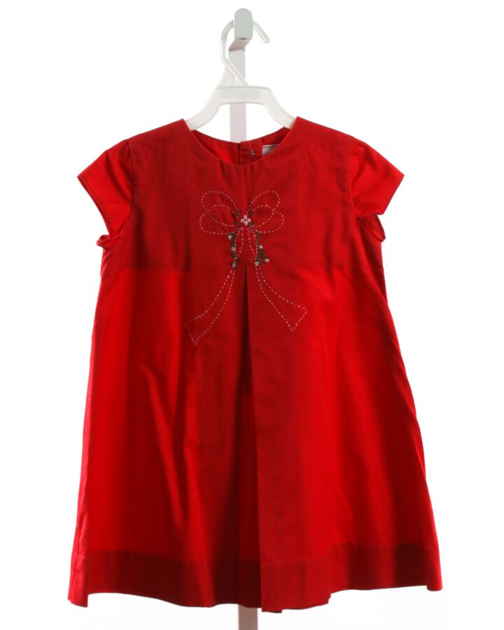 THE PROPER PEONY  RED   EMBROIDERED DRESS