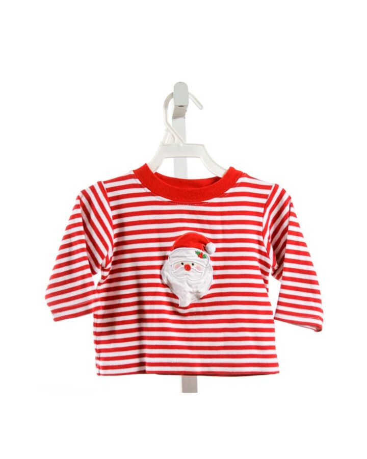 CLAIRE AND CHARLIE  RED KNIT STRIPED  KNIT LS SHIRT