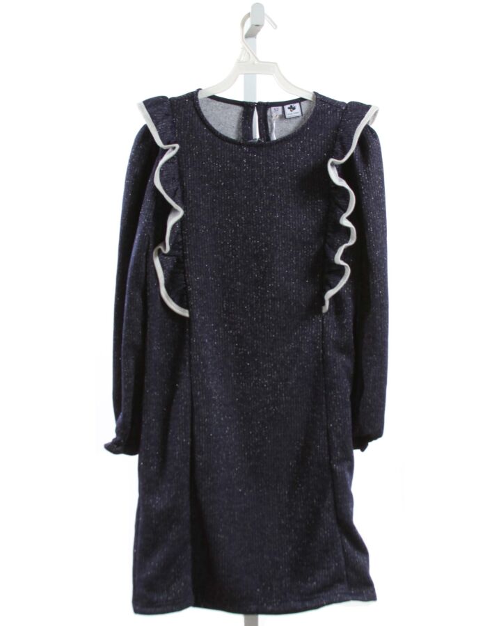 BUSY BEES  NAVY    KNIT DRESS WITH RUFFLE