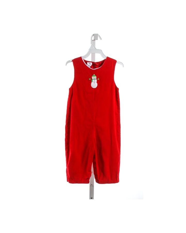 NO TAG  RED CORDUROY  APPLIQUED LONGALL/ROMPER 