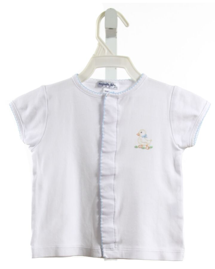 MAGNOLIA BABY  WHITE   EMBROIDERED KNIT SS SHIRT