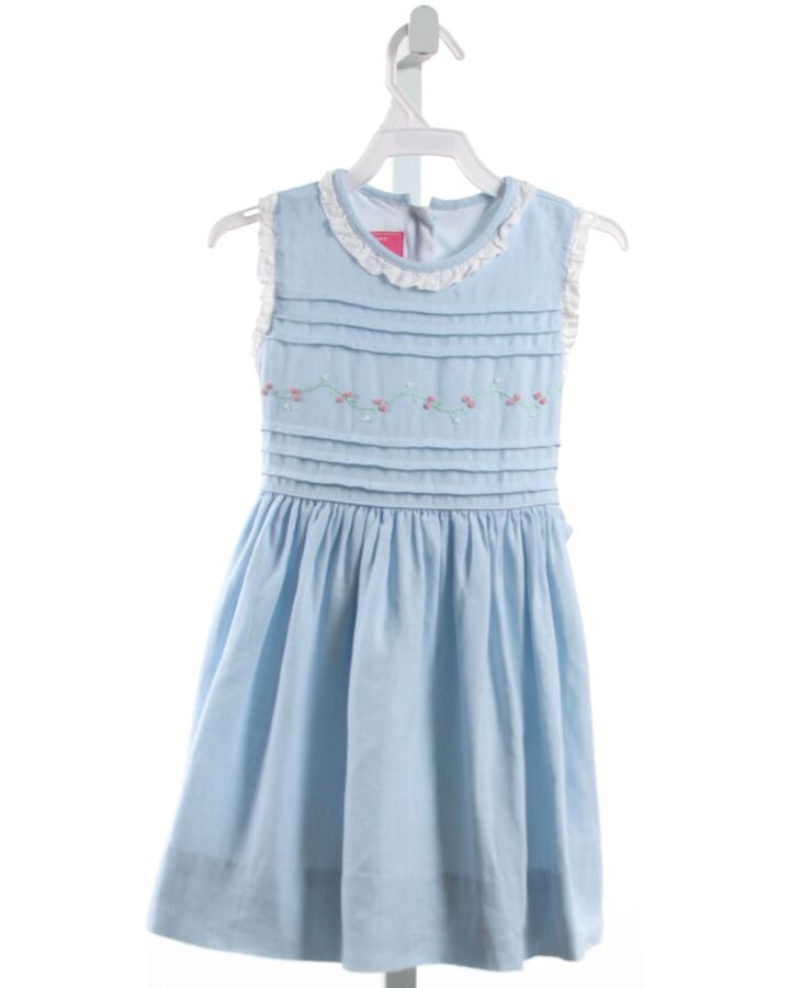 CLAIRE AND CHARLIE  LT BLUE LINEN  EMBROIDERED DRESS