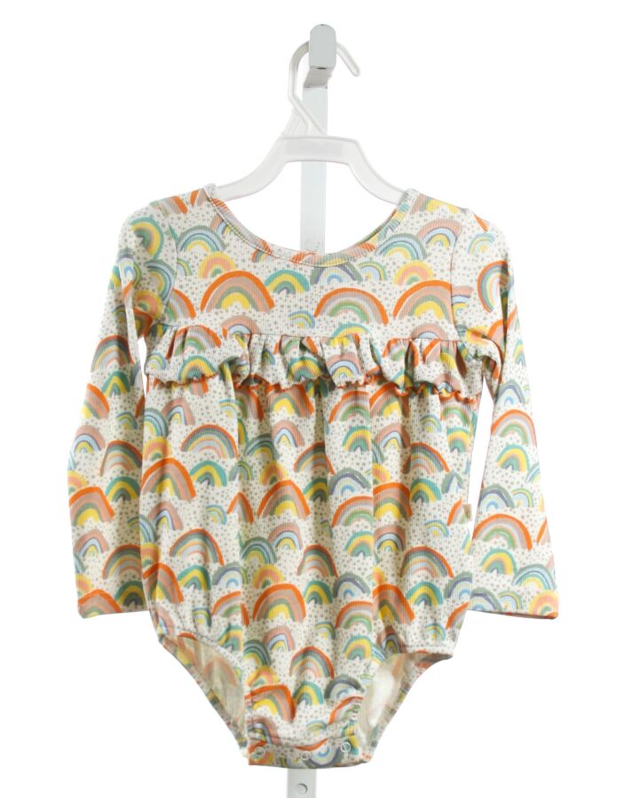 CHARMING MARY  MULTI-COLOR  PRINT  KNIT LS SHIRT WITH RUFFLE