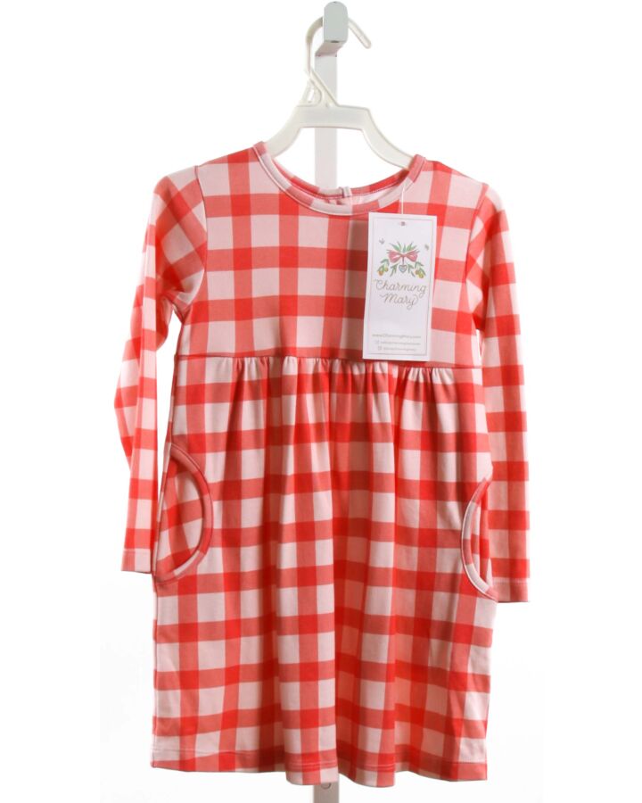 CHARMING MARY  RED  GINGHAM  KNIT DRESS