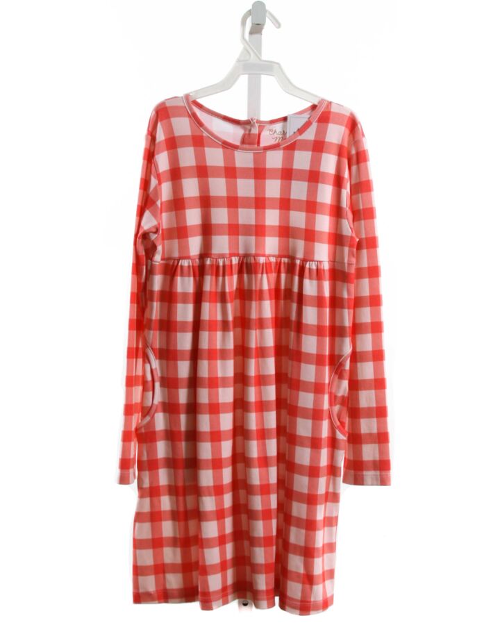 CHARMING MARY  RED  GINGHAM  KNIT DRESS