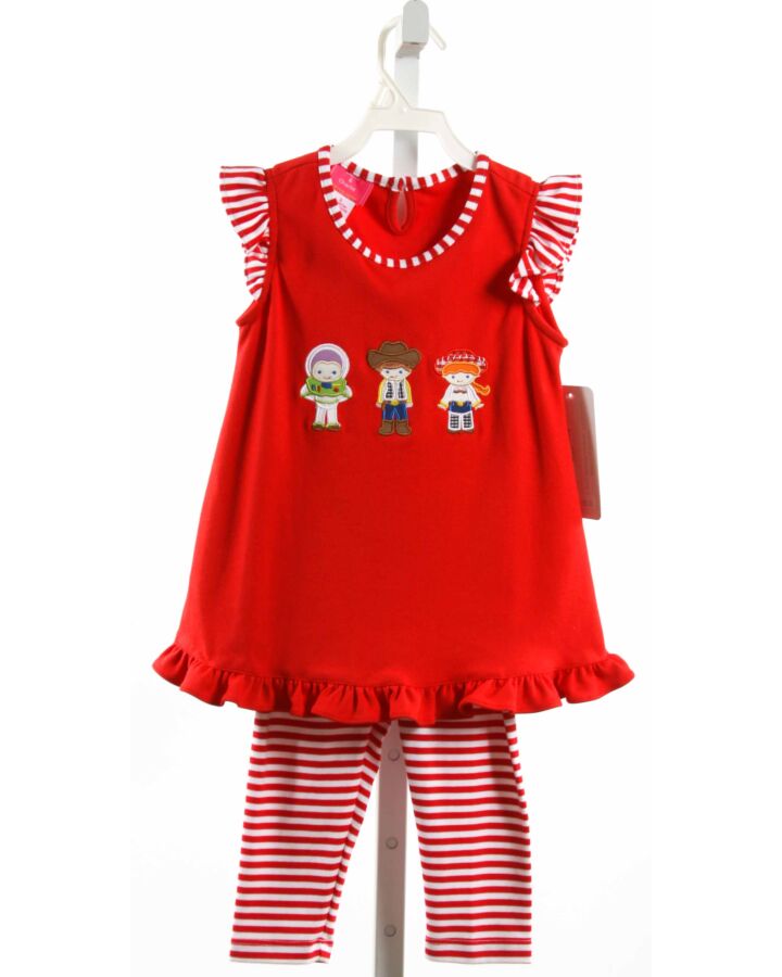 CLAIRE AND CHARLIE  RED   APPLIQUED 2-PIECE OUTFIT