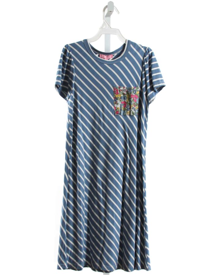 BISBY BY LITTLE ENGLISH  BLUE  STRIPED  KNIT DRESS