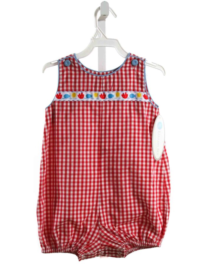 LULLABY SET  RED  GINGHAM  BUBBLE