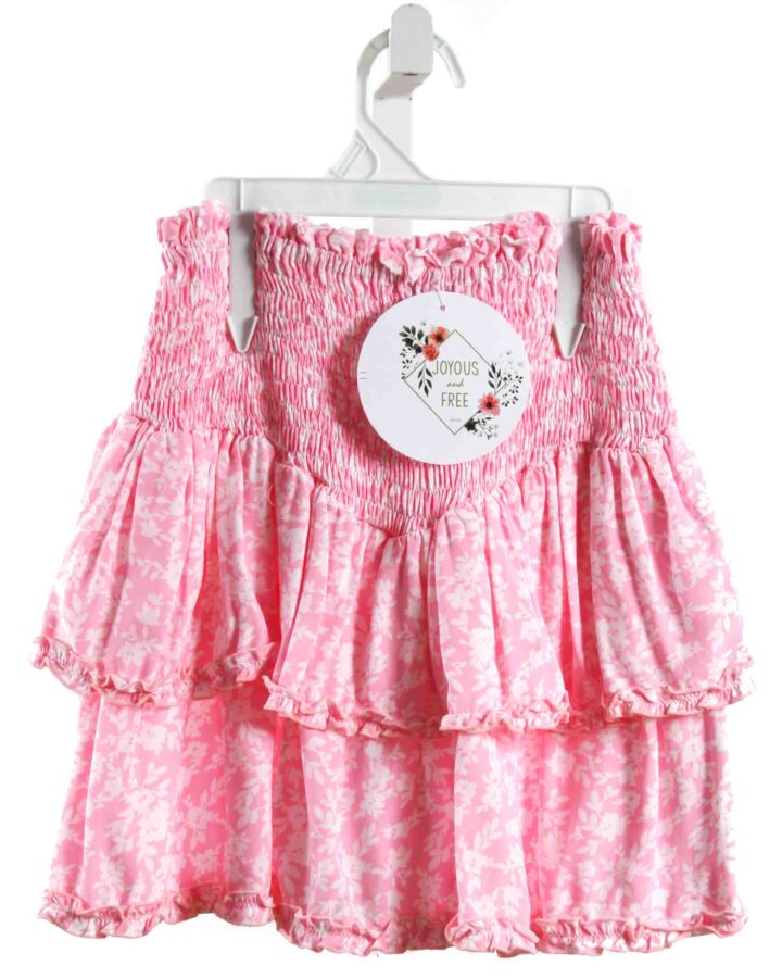 JOYOUS AND FREE  PINK  FLORAL SMOCKED SKIRT