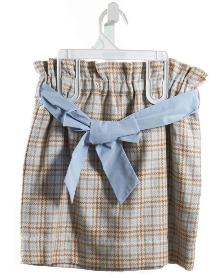 THE BEAUFORT BONNET COMPANY  BROWN  PLAID  SKIRT WITH BOW