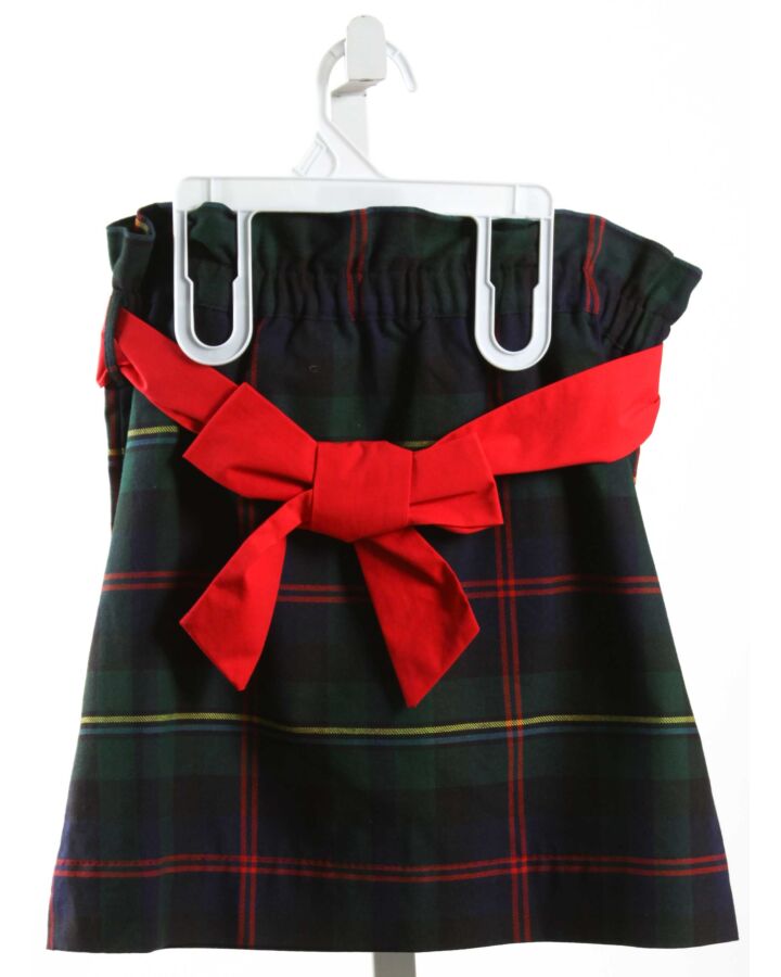 THE BEAUFORT BONNET COMPANY  FOREST GREEN  PLAID  SKIRT WITH BOW