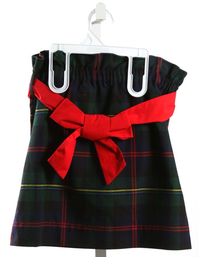 THE BEAUFORT BONNET COMPANY  FOREST GREEN  PLAID  SKIRT WITH BOW