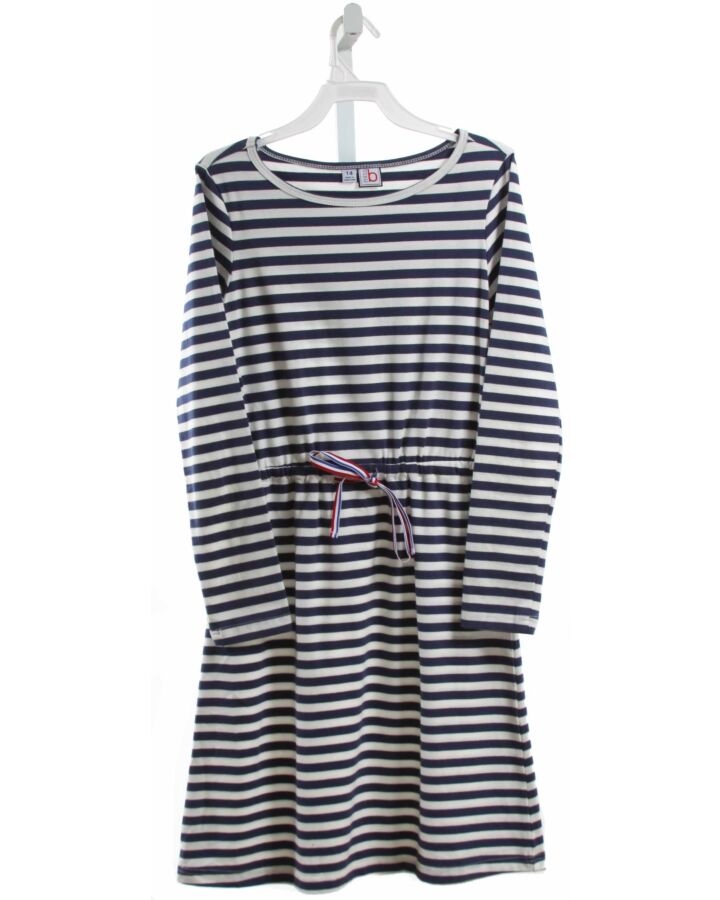 BUSY BEES  BLUE KNIT STRIPED  KNIT DRESS 