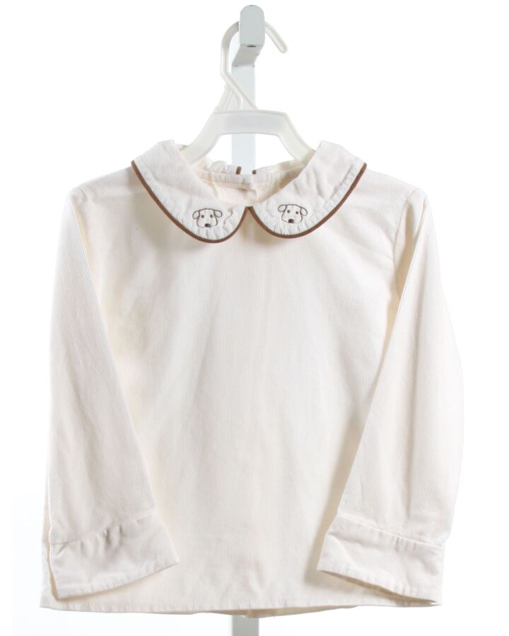 HANNAH KATE  IVORY CORDUROY  EMBROIDERED SHIRT-LS