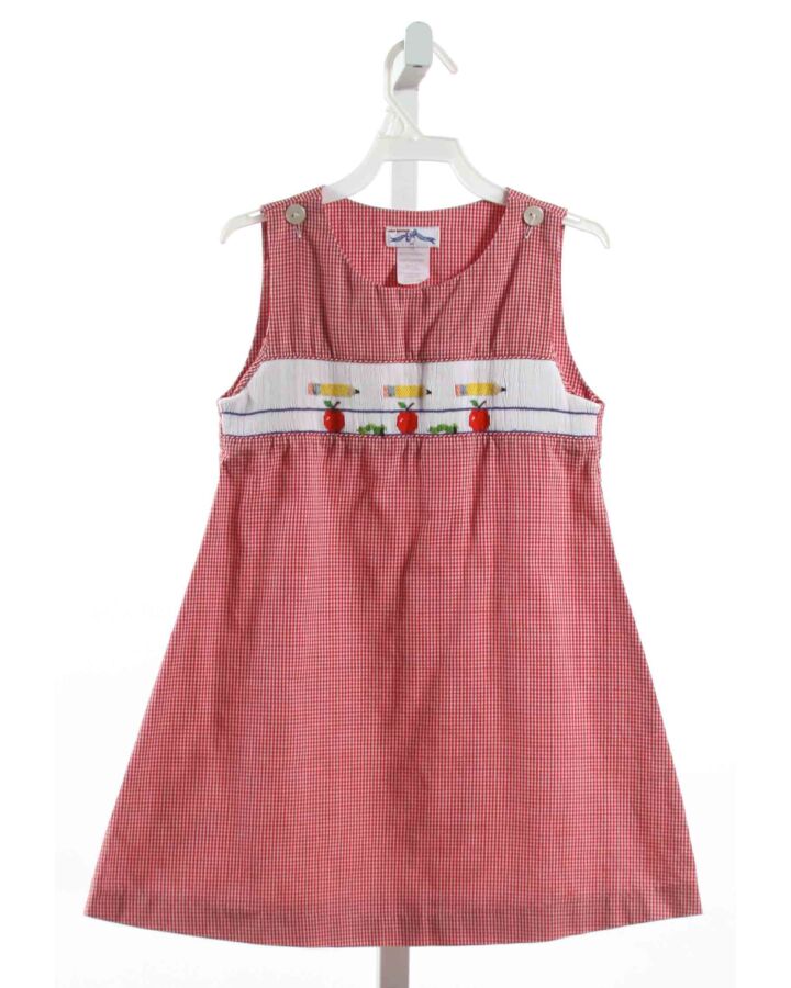 SILLY GOOSE  RED  GINGHAM SMOCKED DRESS