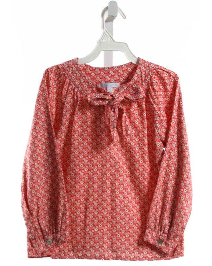 ELEPHANTITO  RED  FLORAL  SHIRT-LS WITH BOW