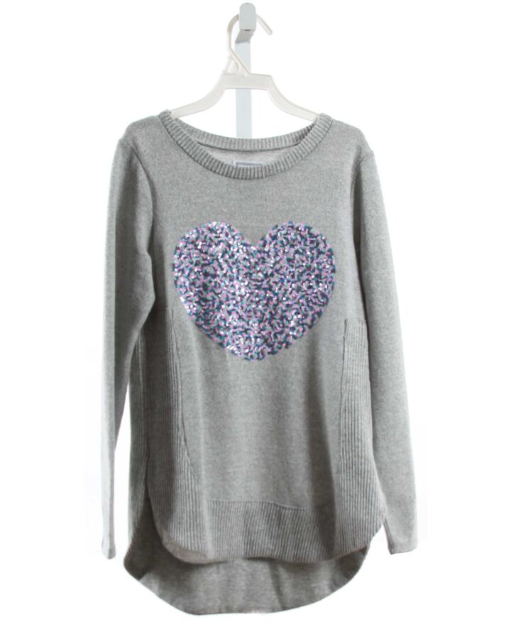 COLORTREE  GRAY   SEQUINED KNIT LS SHIRT