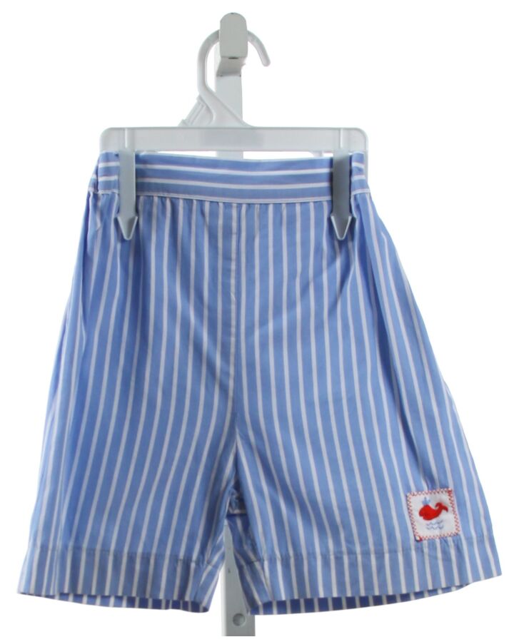 ORIENT EXPRESSED  BLUE  STRIPED APPLIQUED SHORTS