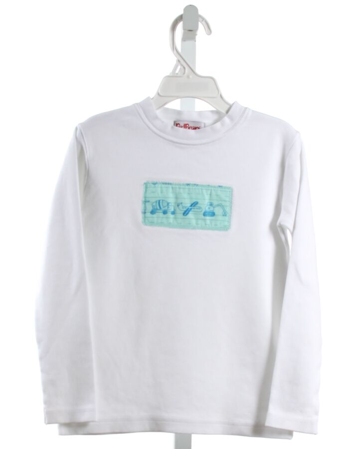 RED BEANS  WHITE  APPLIQUED KNIT LS SHIRT