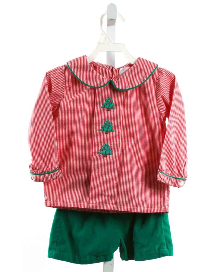 CECIL & LOU  RED  GINGHAM EMBROIDERED 2-PIECE OUTFIT