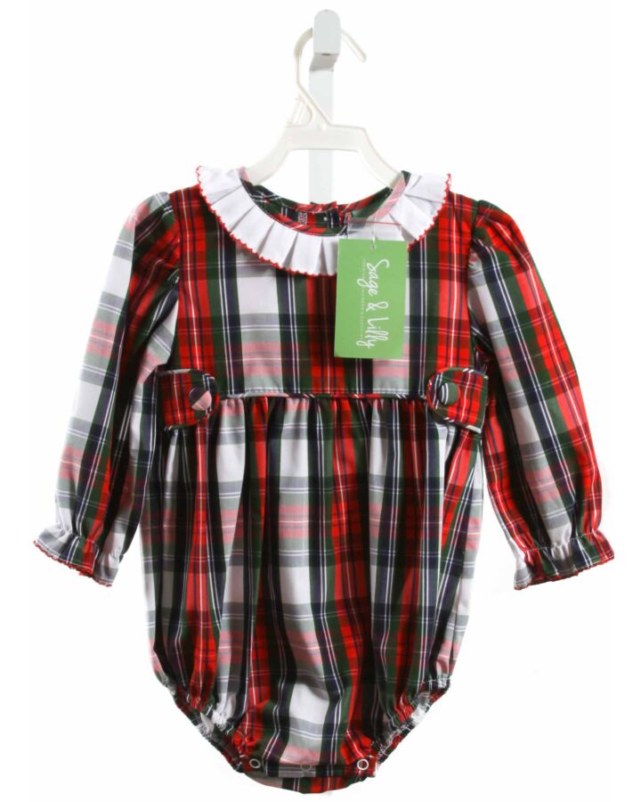 SAGE & LILLY  RED  PLAID  DRESSY BUBBLE WITH RUFFLE