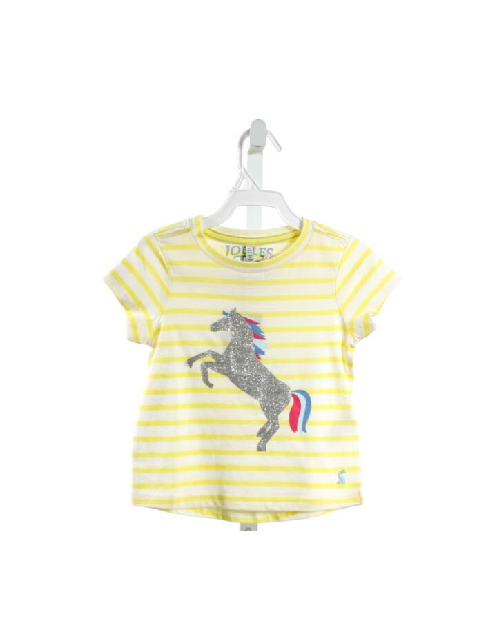 JOULES  YELLOW  STRIPED PRINTED DESIGN KNIT SS SHIRT
