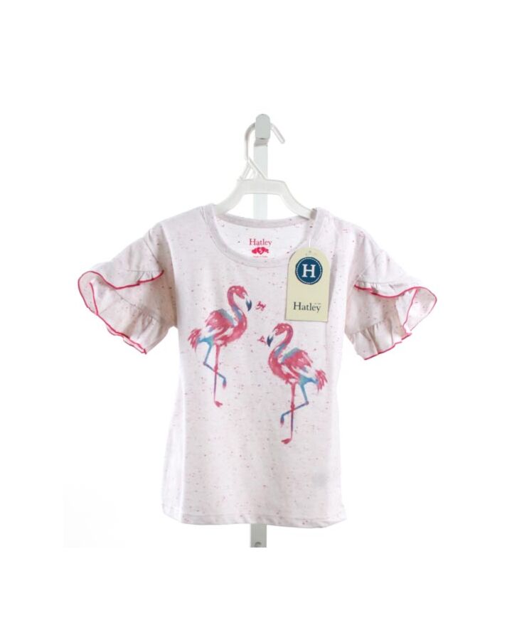 HATLEY  LT PINK  PRINTED DESIGN KNIT SS SHIRT WITH RUFFLE
