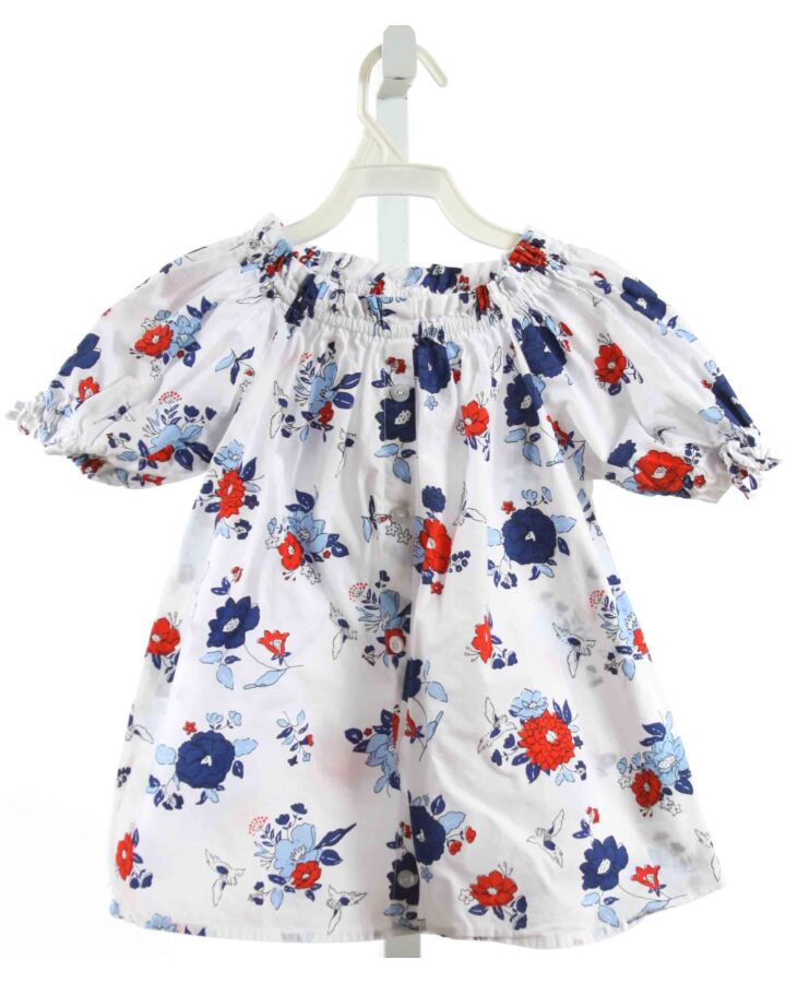 BISBY BY LITTLE ENGLISH  WHITE  FLORAL  CLOTH SS SHIRT 