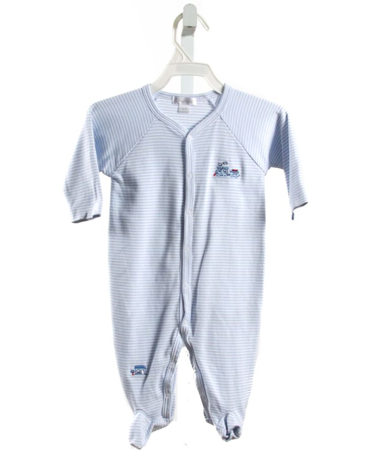 KISSY KISSY  LT BLUE  STRIPED EMBROIDERED LAYETTE