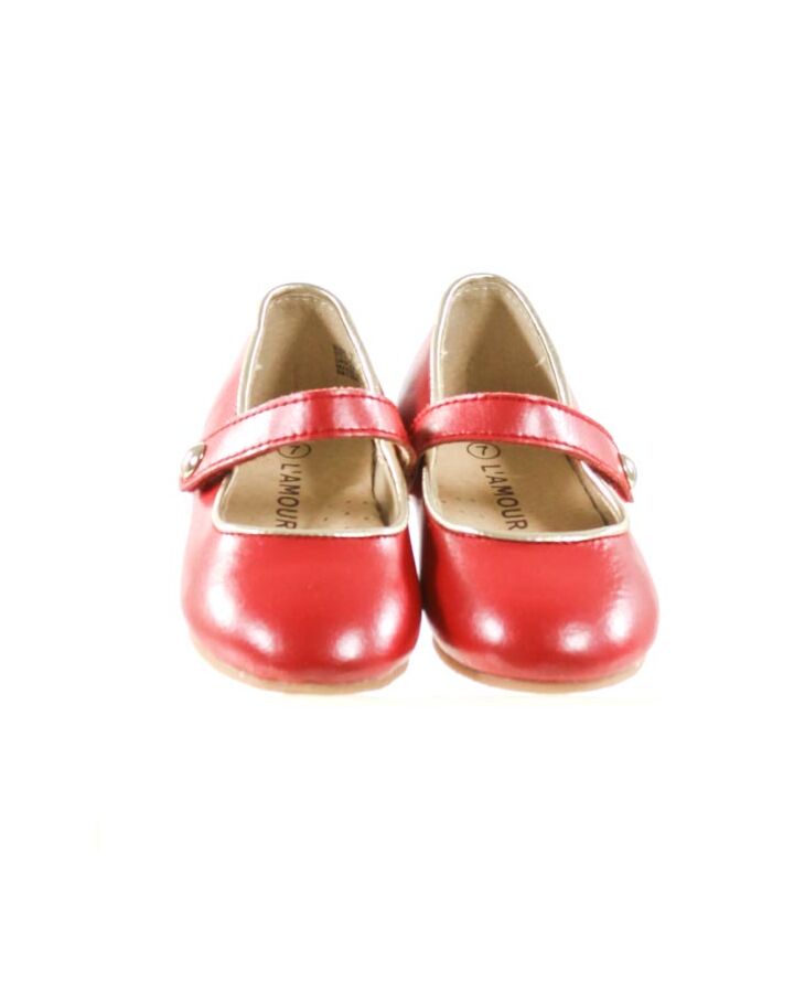 L'AMOUR RED MARY JANES *SIZE TODDLER 7; EUC - LIKE NEW