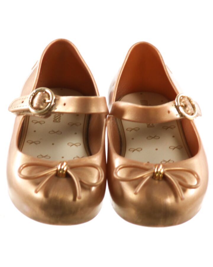 MINI MELISSA GOLD MARY RUBBER MARY JANES *SIZE TODDLER 9; VGU - MINOR WEAR/SCUFFS
