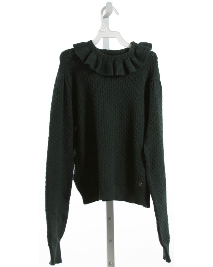 ABEL & LULA  FOREST GREEN    SWEATER WITH RUFFLE