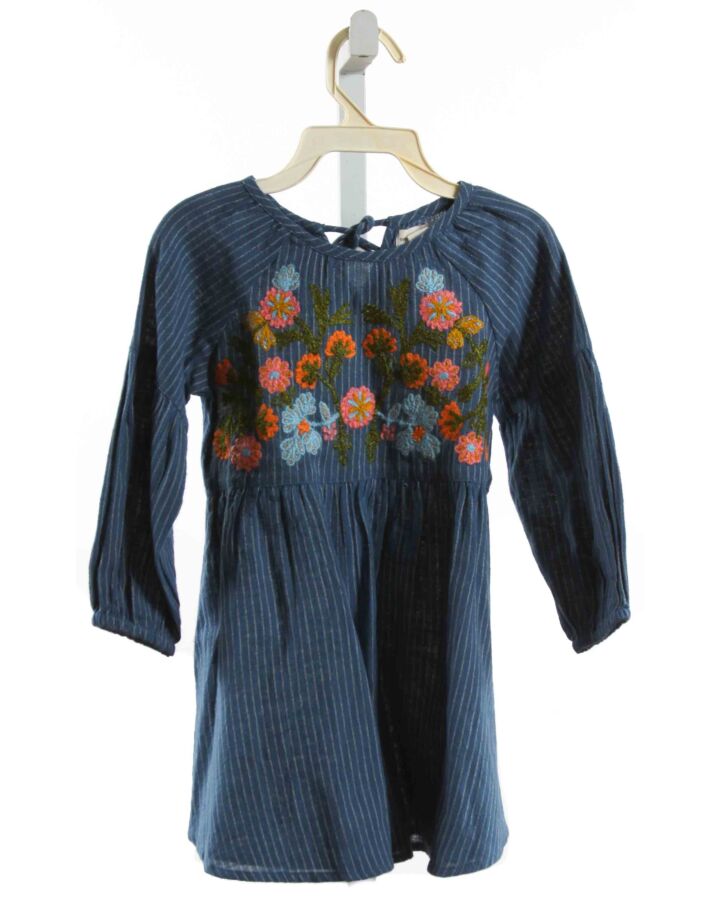 MIMI AND MAGGIE  NAVY  FLORAL EMBROIDERED DRESS