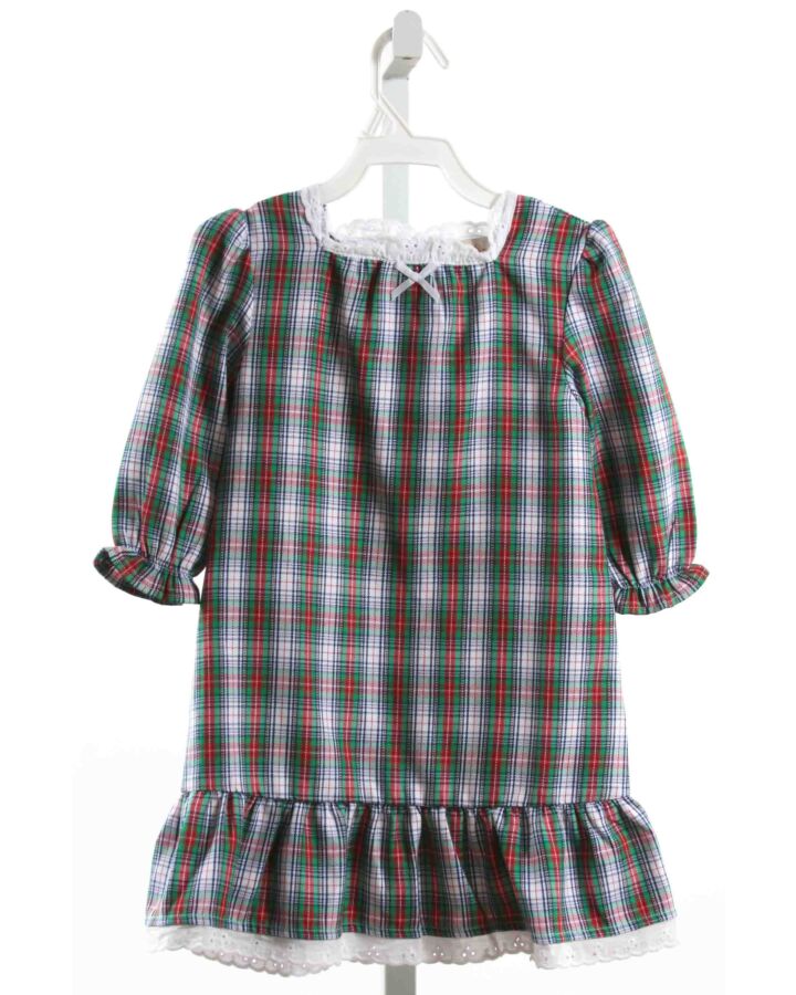 THE BEAUFORT BONNET COMPANY  GREEN  PLAID  LOUNGEWEAR WITH EYELET TRIM